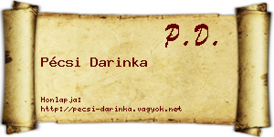 Pécsi Darinka névjegykártya